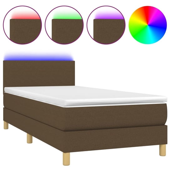 Łóżko kontynentalne z materacem i diodami LED (203 Inna marka