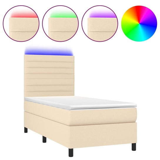 Łóżko kontynentalne z materacem i diodami LED (203 Zakito