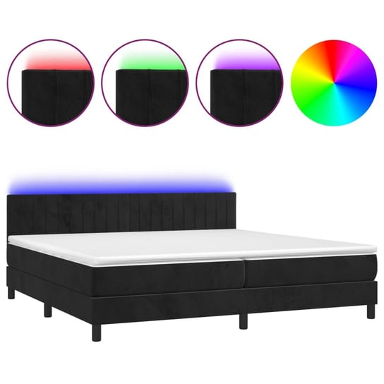 Łóżko kontynentalne z materacem i diodami LED Inna marka