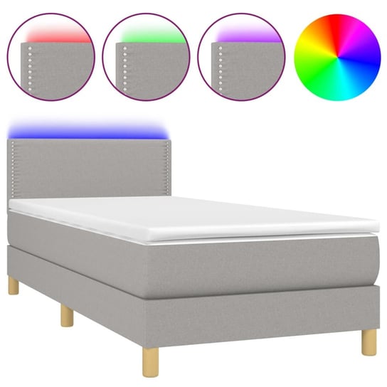 Łóżko kontynentalne z materacem i diodami LED Inna marka