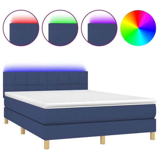 Łóżko kontynentalne z materacem i diodami LED Zakito