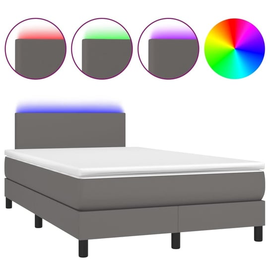 Łóżko kontynentalne z materacem i diodami LED - sz Inna marka