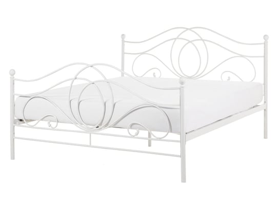 Łóżko metalowe 140 x 200 cm białe LYRA Beliani