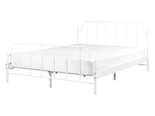 Łóżko metalowe 140 x 200 cm białe MAURESSAC Beliani