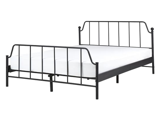 Łóżko metalowe 140 x 200 cm czarne MAURESSAC Beliani
