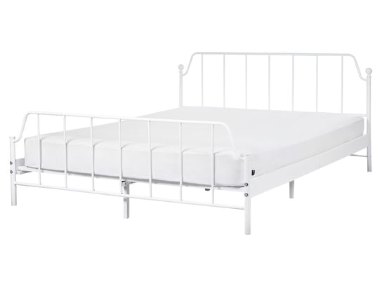 Łóżko metalowe 160 x 200 cm białe MAURESSAC Beliani