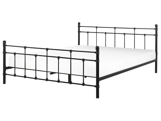 Łóżko metalowe 160 x 200 cm czarne LYNX Beliani