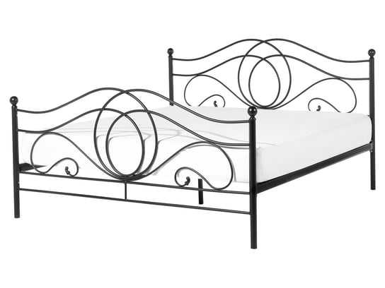 Łóżko metalowe 160 x 200 cm czarne LYRA Beliani