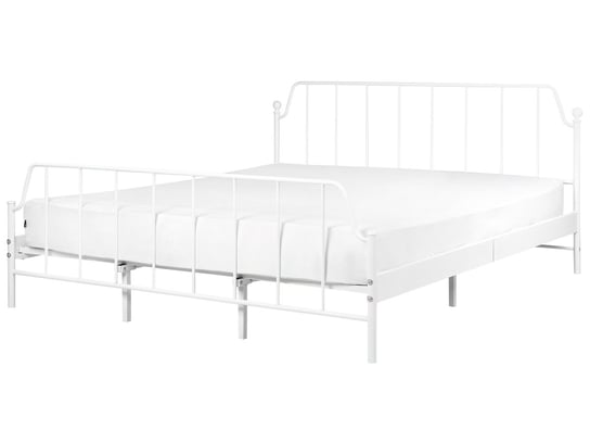 Łóżko metalowe 180 x 200 cm białe MAURESSAC Beliani