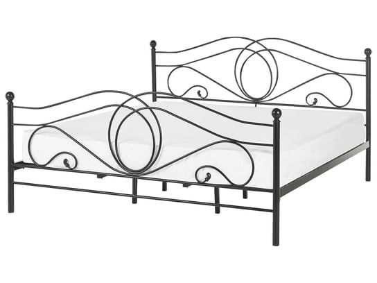 Łóżko metalowe 180 x 200 cm czarne LYRA Beliani