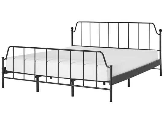 Łóżko metalowe 180 x 200 cm czarne MAURESSAC Beliani
