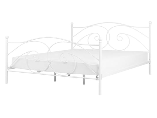 Łóżko metalowe, białe, Beliani Dinard, 140x200 cm Beliani