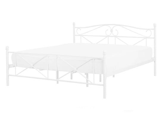 Łóżko metalowe, białe, Beliani Rodez, 140x200 cm Beliani