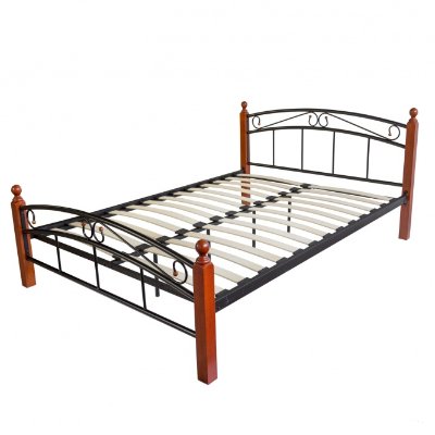 Łóżko metalowe Home Style, podwójne, 140x200 cm HomeStyle4u