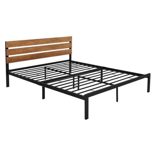 Łóżko metalowe Rama łóżka Łóżko z listwową ramą Łóżko podwójne Steel Black 160x200 cm ML-DESIGN