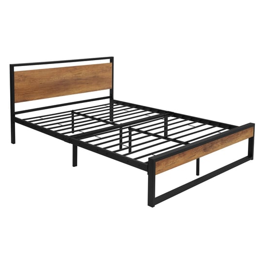 Łóżko metalowe Rama łóżka Rama listwowa Łóżko do sypialni Stalowe Czarne 140x200 cm ML-DESIGN