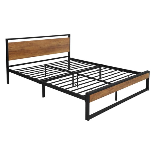 Łóżko metalowe Rama łóżka Rama listwowa Łóżko do sypialni Stalowe czarne 160x200 cm ML-DESIGN