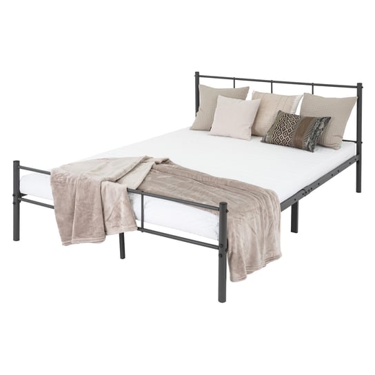 Łóżko metalowe Rama łóżka stalowego Łóżko podwójne z ramą z listew Materac 160x200 cm ML-DESIGN
