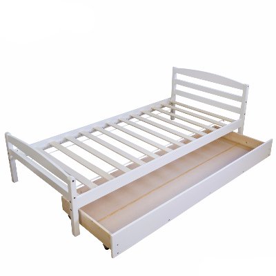 Łóżko młodzieżowe Home Style, rozsuwane, białe, 90x200 cm HomeStyle4u