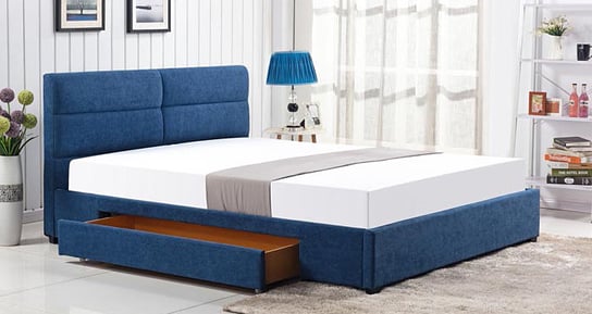 Łóżko niebieskie, 216x170x95 Elior