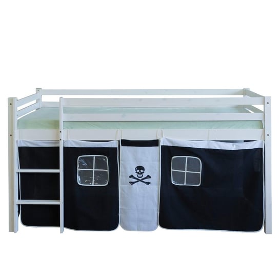 Łóżko piętrowe czarne Piracki Zamek, Home Style, 90x200 cm HomeStyle4u