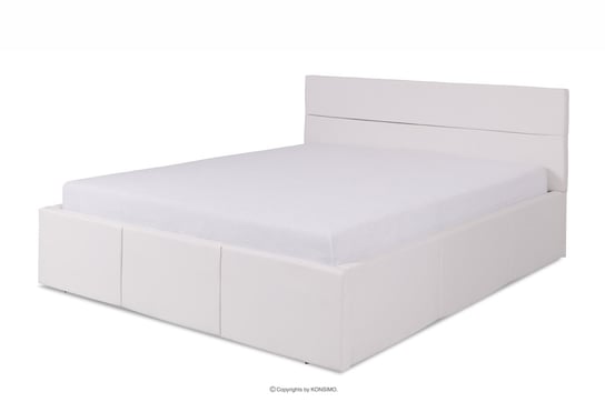 Łóżko podwójne nowoczesne ekoskóra biały PAVO Konsimo Konsimo