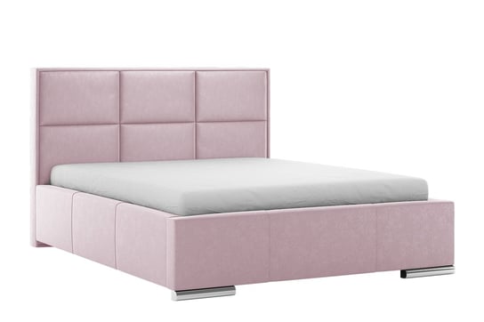 Łóżko podwójne tapicerowane 160x200 welur różowe SOTERO Konsimo Konsimo