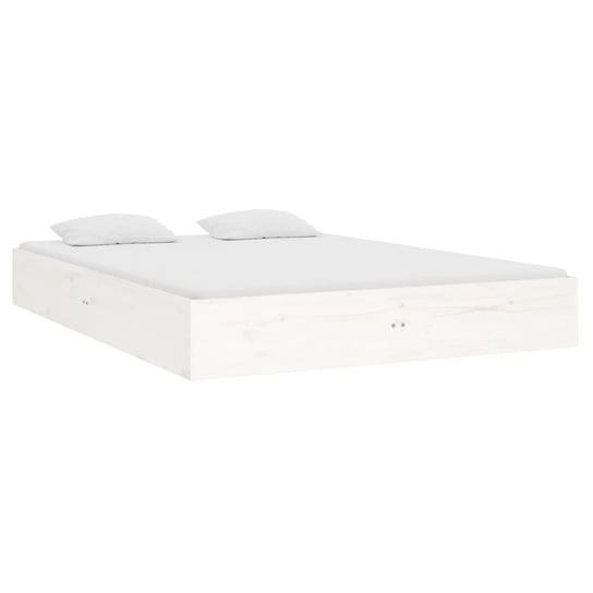 Łóżko podwójne z litego drewna białe, 120x190 cm Shumee