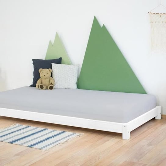 Łóżko pojedyncze z białego litego drewna 90 x 160 cm - Benlemi - TEENY - Z szufladami - Normy bezpieczeństwa Inna marka