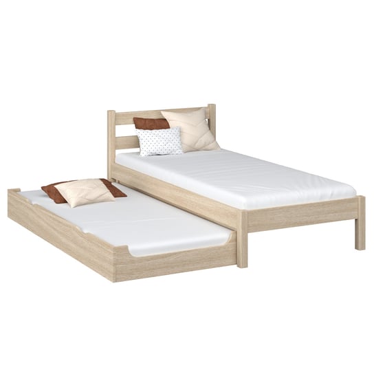 Łóżko Pojedyncze Z Szufladą Na Materac N01 Dąb Bielony 100X190 N-Wood