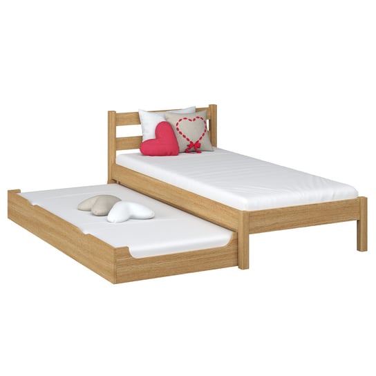 Łóżko Pojedyncze Z Szufladą Na Materac N01 Dąb Naturalny 100X180 N-Wood