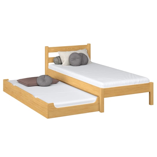 Łóżko Pojedyncze Z Szufladą Na Materac N01 Sosna Naturalna 80X190 N-Wood