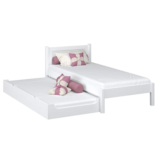 Łóżko pojedyncze z szufladą na materac N02 biały 100x180 N-Wood