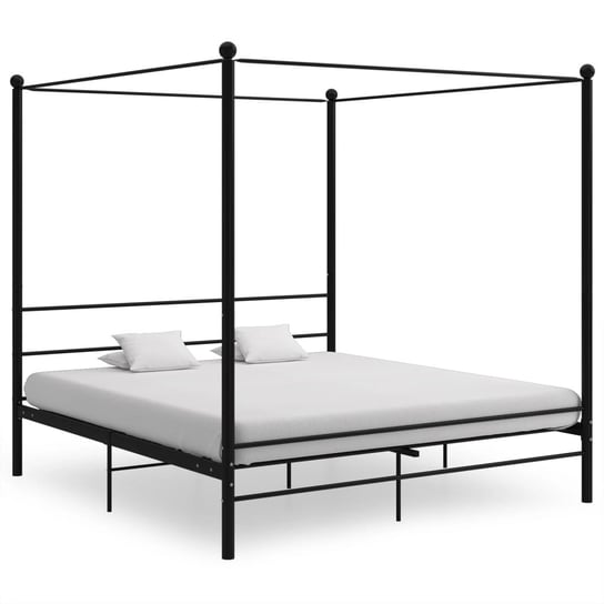 Łóżko ramka metalowa czarna 208x206x201 cm Inna marka