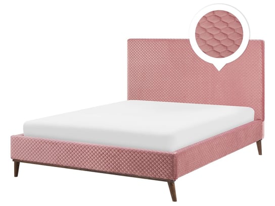 Łóżko różowe, 121x151x212 Beliani