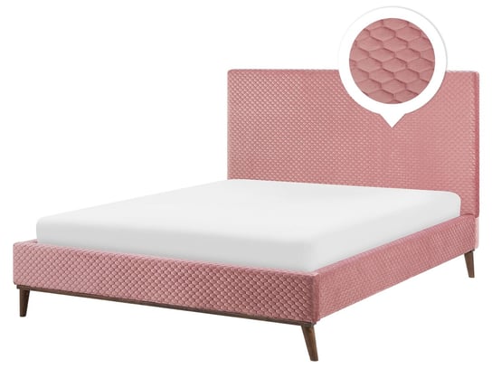 Łóżko różowe, 121x171x212 Beliani