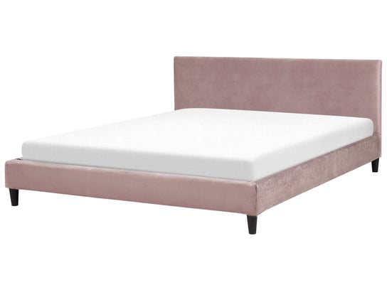 Łóżko różowe, tapicerowane, 190x214 Beliani