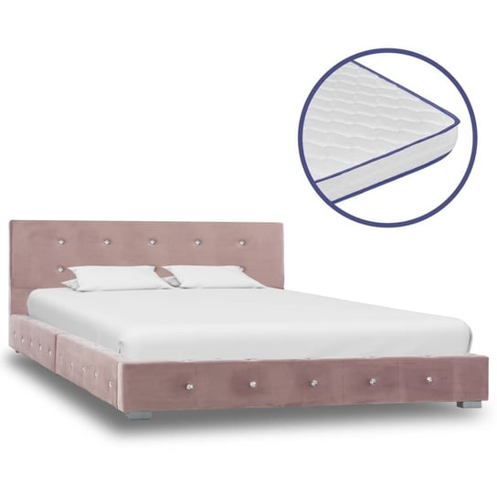 Łóżko różowe, VidaXL, z materacem Memory, 120x200 cm vidaXL