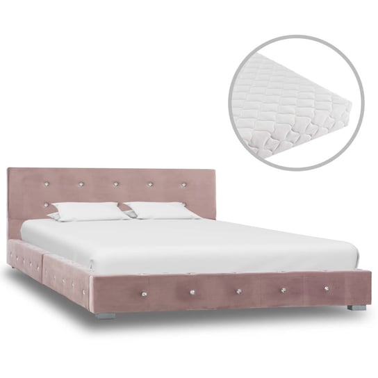 Łóżko różowe, z materacem, 120x200 vidaXL