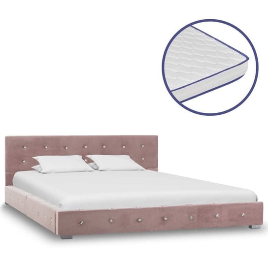 Łóżko różowe, z materacem, 140x200 vidaXL