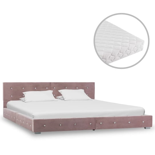 Łóżko różowe, z materacem, 160x200 vidaXL