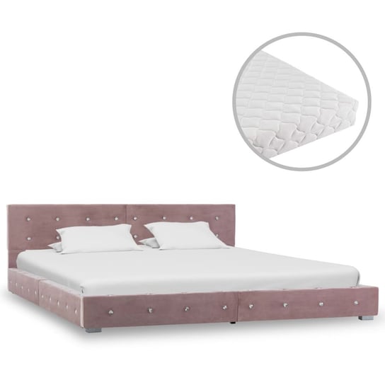 Łóżko różowe, z materacem, 180x200 vidaXL
