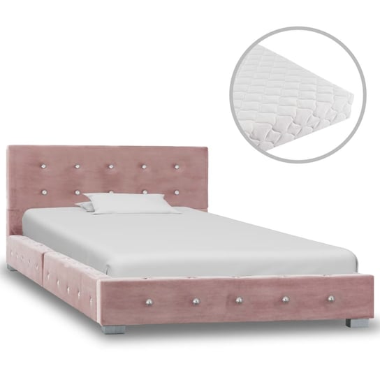 Łóżko różowe, z materacem, 90x200 vidaXL