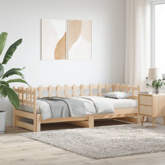 Łóżko Rozsuwane, 2X(80X200) Cm, Lite Drewno Sosnowe VMP