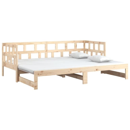 Łóżko rozsuwane - 2x(90x190) cm wykonane z litego drewna sosnowego Shumee