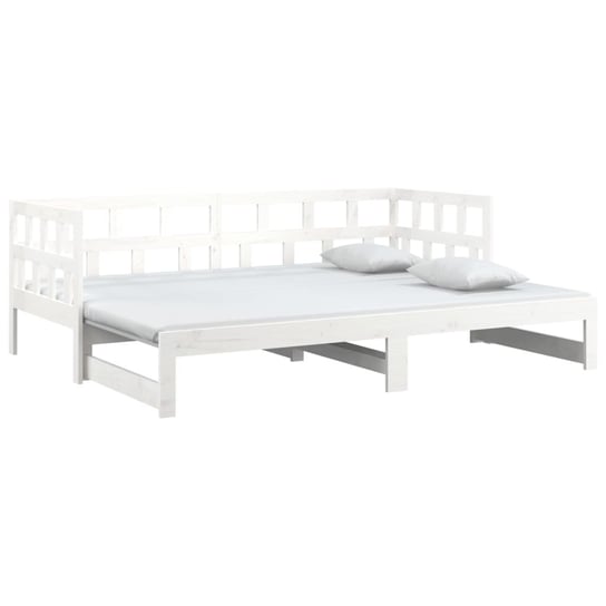 Łóżko rozsuwane białe z litego drewna sosnowego, 2x(90x200) cm Shumee