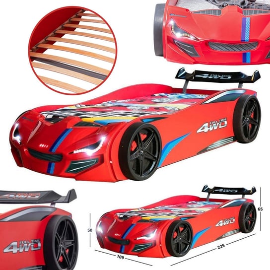 Łóżko Samochód Artnico GT 1 ECO CAR BED LED Czerwone Auto Sportowe ARTNICO