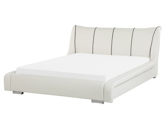 Łóżko skórzane, białe Beliani Nantes, 97x188x237 cm Beliani