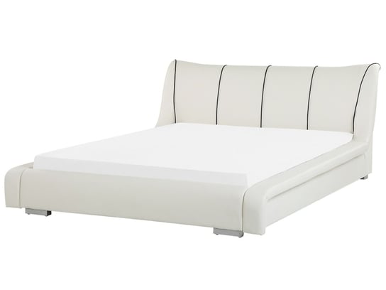 Łóżko skórzane, białe Beliani Nantes, 97x208x237 cm Beliani