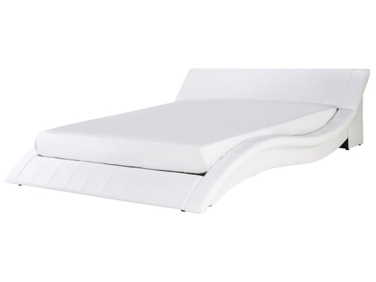 Łóżko skórzane, białe Beliani Vichy, 180x200 cm Beliani